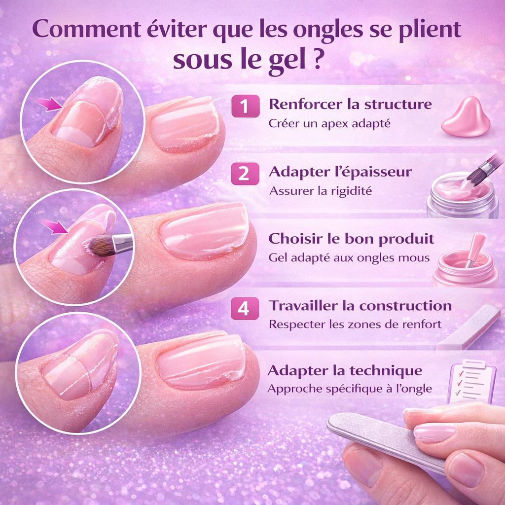 eviter ongles qui se plient sous gel solutions apex epaisseur