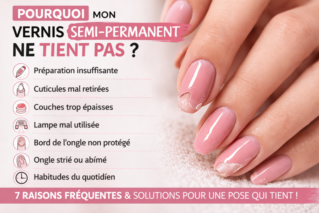 Pourquoi mon vernis semi-permanent ne tient pas – ongles avec vernis permanent qui se décolle et s’écaille