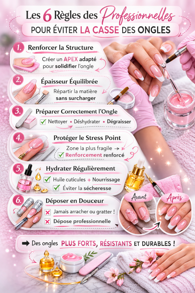 regles professionnelles ongles eviter casse gel vernis semi permanent apex structure ongle renforcement hydratation