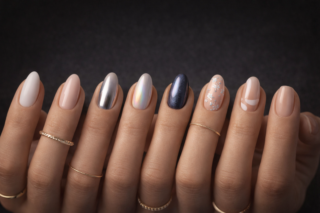 choisir manucure printemps 2026 différents styles ongles nude chrome nail art