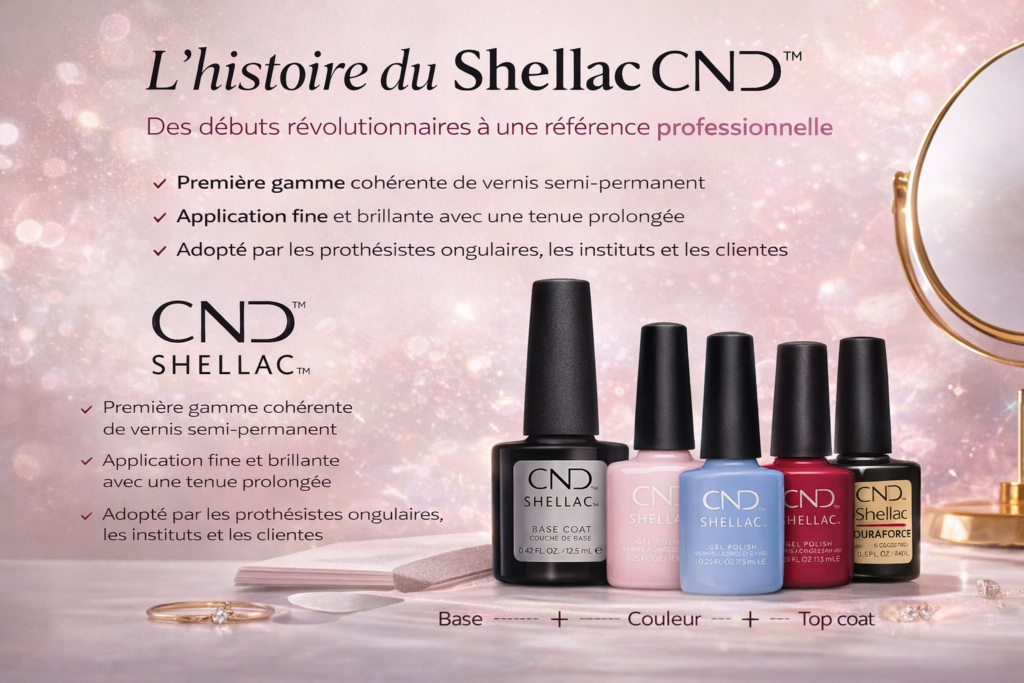 Histoire du Shellac CND vernis semi permanent professionnel origine et evolution manucure moderne