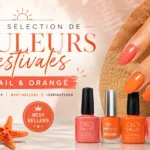 Manucure estivale corail et orange avec vernis CND Shellac et NailPerfect Upvoted