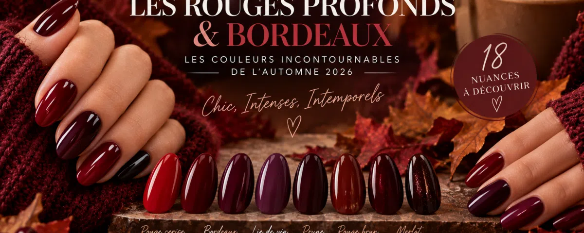 Vernis rouge profond et bordeaux automne 2026 – couleurs tendance pour les ongles